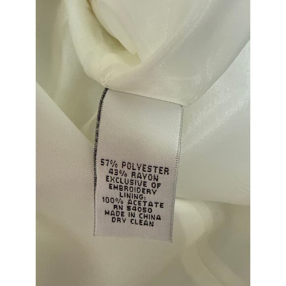 Suit Studio White Embroidered Lapel Button Up Formal Blazer Suit Jacket SZ 16W - Picture 4 of 5